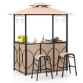 3 PCS Patio Bar Set with Tempered