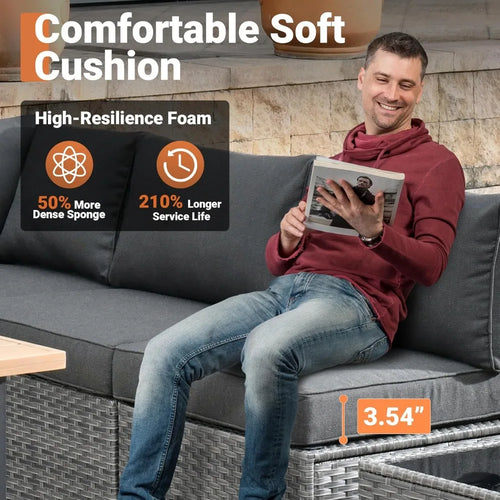 11 Piece Outdoor Patio Furniture Set with