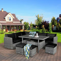 7PCS Patio Outdoor Garden Sectional Furniture Rattan