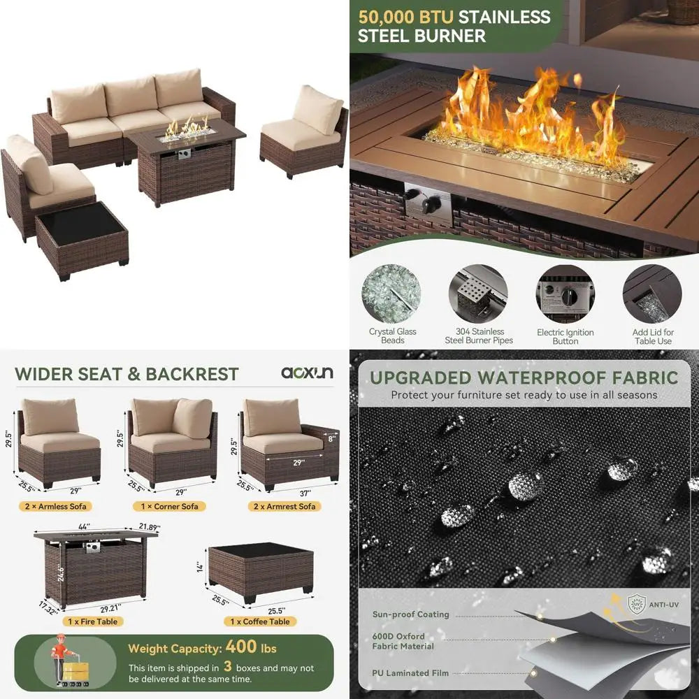 7-Piece Outdoor Patio Furniture Set with 44