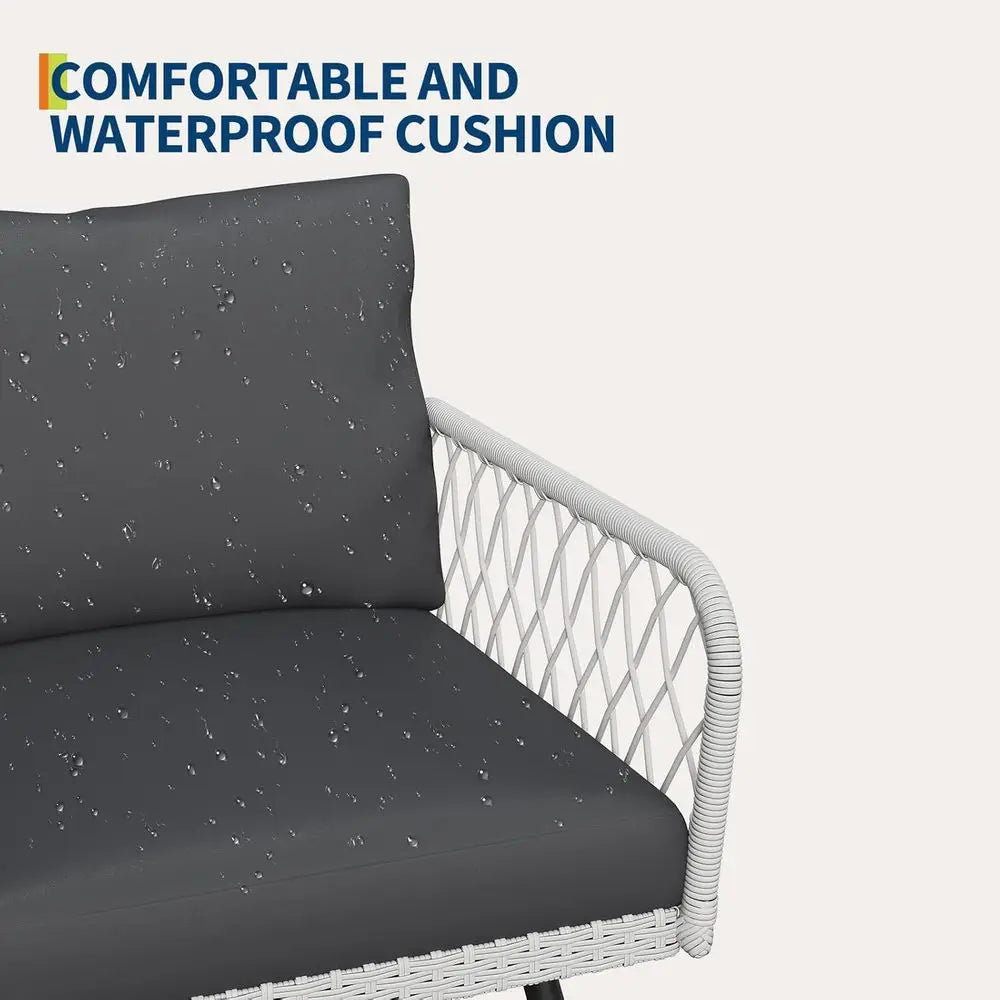 All-Weather 3-Piece Patio Set with Cushions, Wicker