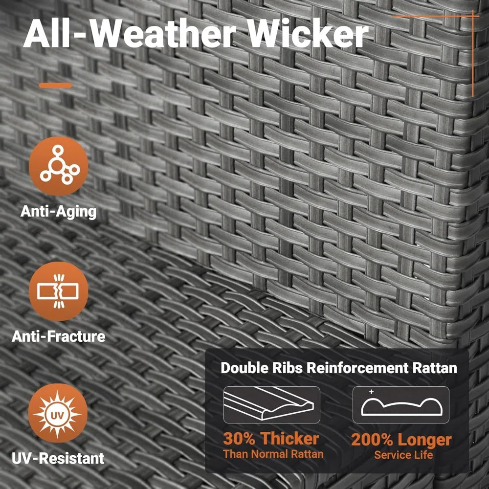 11 Piece Outdoor Patio Furniture Set with